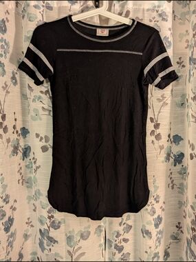 h.i.p. Black Short Sleeve Tee with Silver Contrast Trim